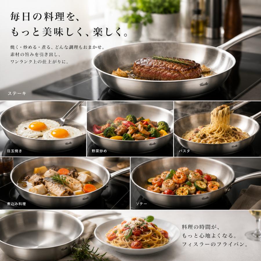 お中元 ギフト フィスラー ステンレスフライパン 24cm IH・ガス火対応 高品質 実用品ギフト | Fissler | 05