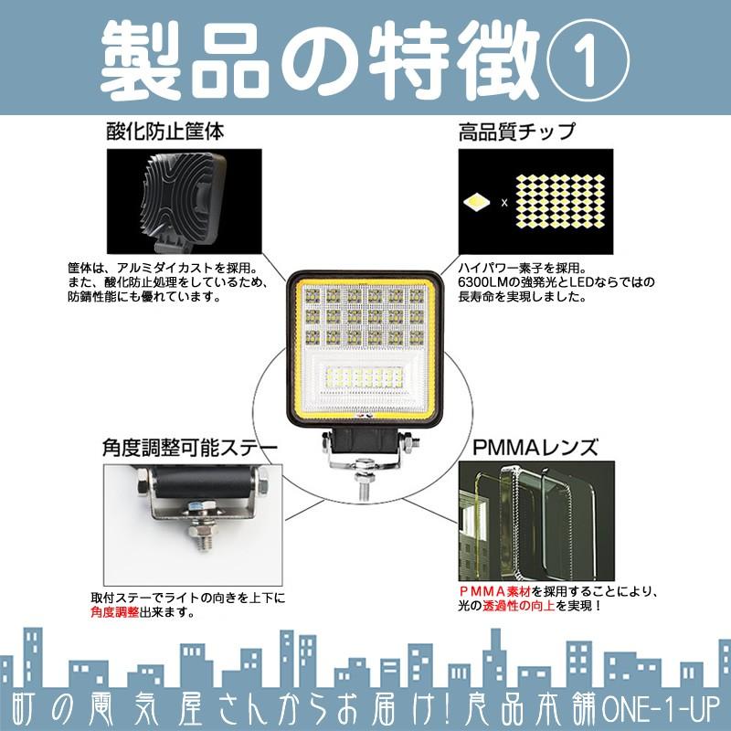 LED作業灯 LEDライト LEDワークライト 60W 角型 LED ホワイト / イエロー 切替式 集魚灯 集魚ライト 高出力 狭角タイプ 省エネ 12V/24Vサーチライト 【1個】 |  | 02