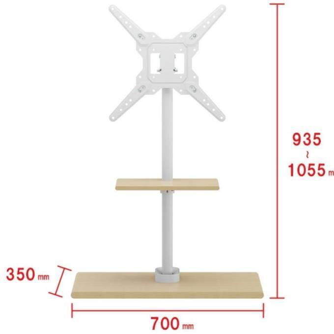 DOSHISHA　壁寄せテレビスタンドDTS41-10W　ナチュラル木目ホワイト DOSHISHA（ドウシシャ） 壁寄せテレビスタンド DTS41-10W ナチュラル