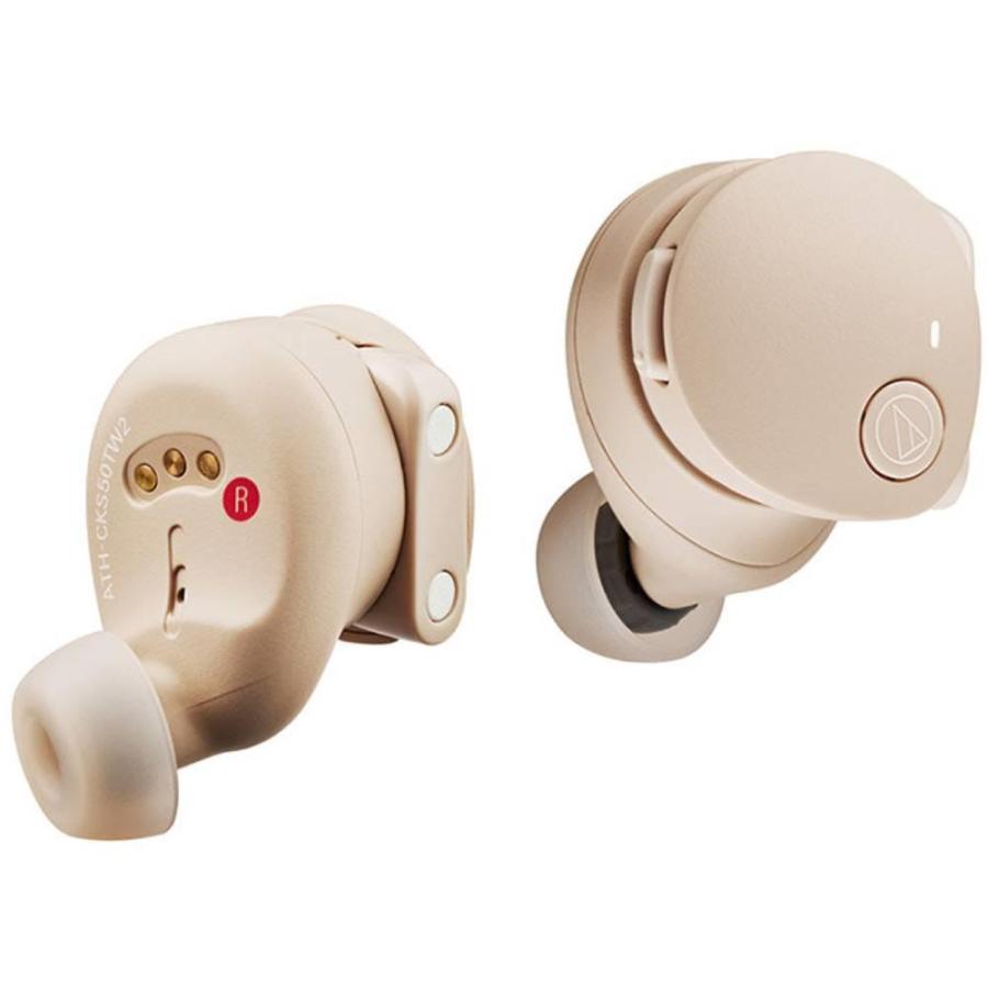 オーディオテクニカ　ノイズキャンセリング機能搭載 完全ワイヤレス　Bluetoothイヤホン　ATH-CKS50TW2 BG　ベージュ | オーディオテクニカ | 01