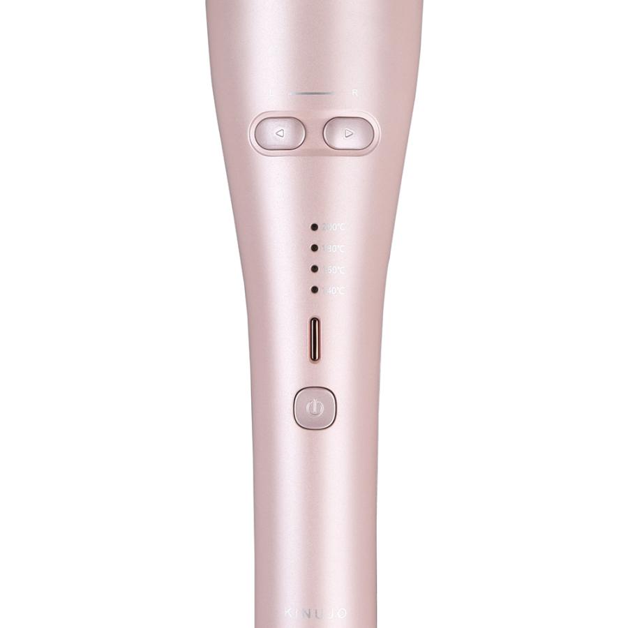 【新品】KINUJO オートカールヘアアイロン スピン＆カール　ピンク 正規販売店】 KINUJO spin & curl 自動巻きカールアイロン