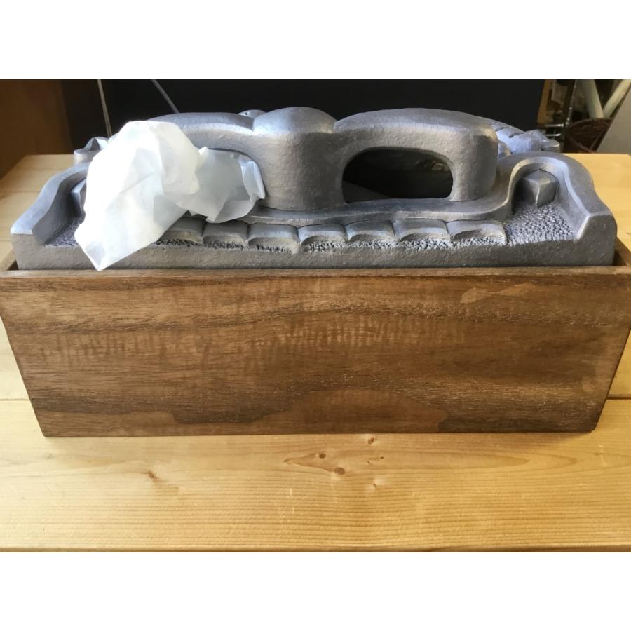 鬼瓦ティッシュケース（睨み顔の鬼瓦） 