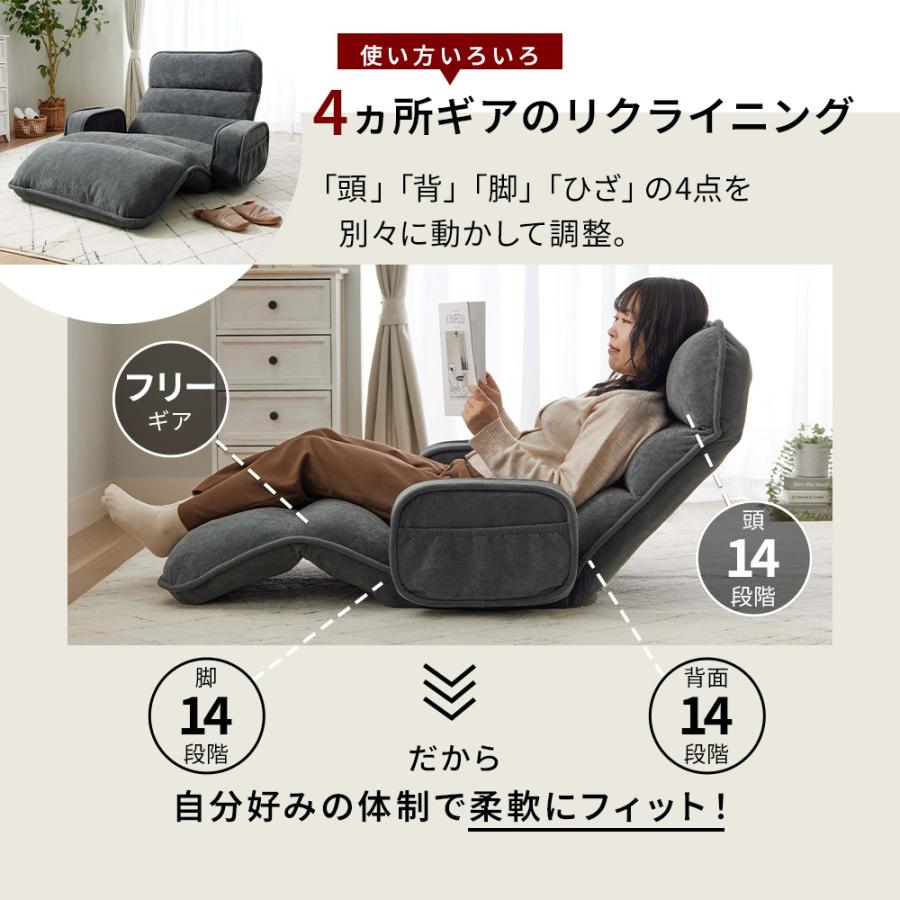 iellio 座椅子 肘掛付き 1人掛 ハイバック コンパクト リクライニング