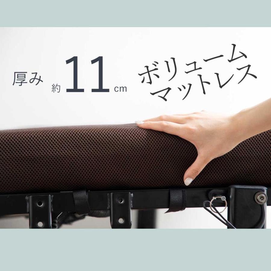 折りたたみベッド セミダブル 電動ベッド 選べる硬さ 手すり付き