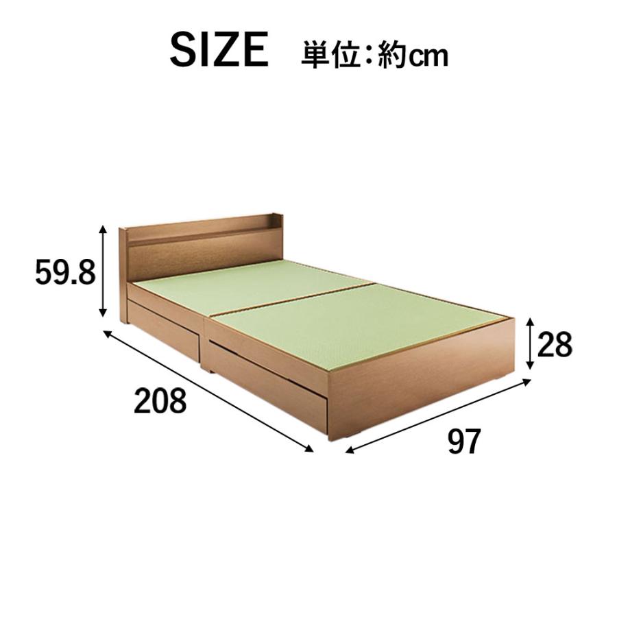 畳ベッド シングル 収納付き ロータイプ 畳 ベッド フレーム 小上がり ヘッドレス ベッド下 収納 布団 おすすめ スタンダード畳床｜onkagu｜09