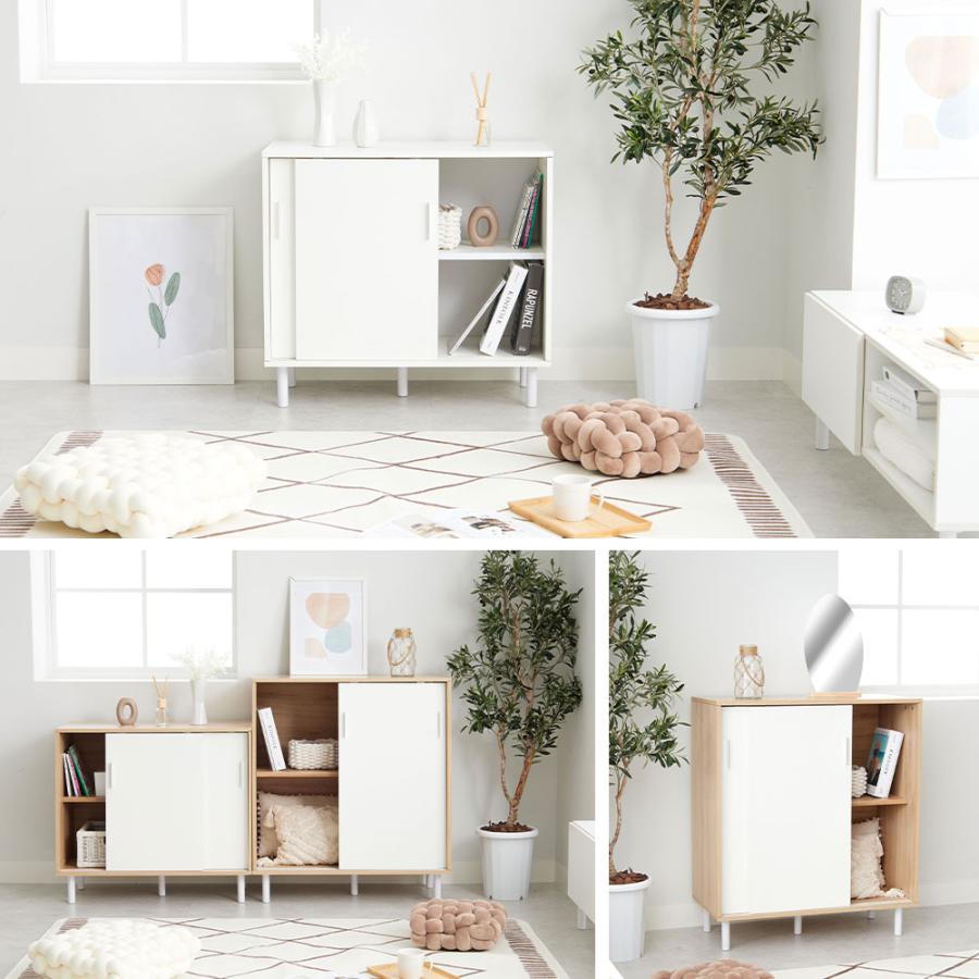 iellio キャビネット 白 収納棚 サイドボード おしゃれ シンプル