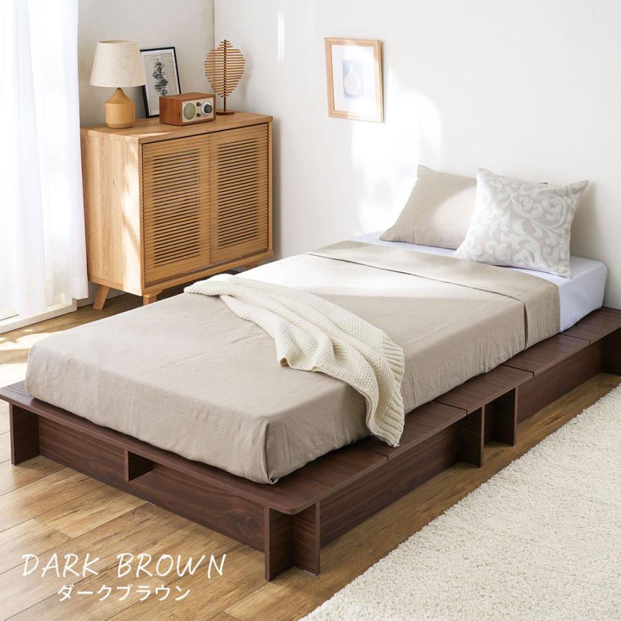 iellio ベッド ローベッド フロアベッド セミダブル 工具不要 組み立て