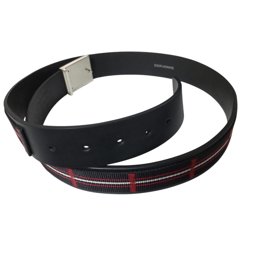 【未使用】Dior HOMME ディオール オム メンズ ベルト ブラック シルバー金具 A102723RK 未使用】DIOR HOMME ディオール オム メンズ ベルト ブラック シルバー