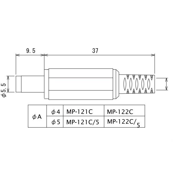 マル信無線電機製 2.5mm 標準 DCプラグ (1A) MP-122C :MP-122C:CABLECRAFT 音光堂 - 通販 -  Yahoo!ショッピング