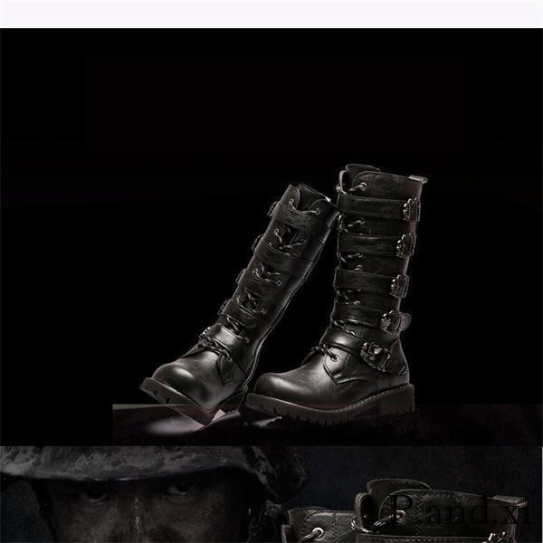 ロングブーツ メンズ ブーツ 靴 本革 イギリス風 メンズブーツ