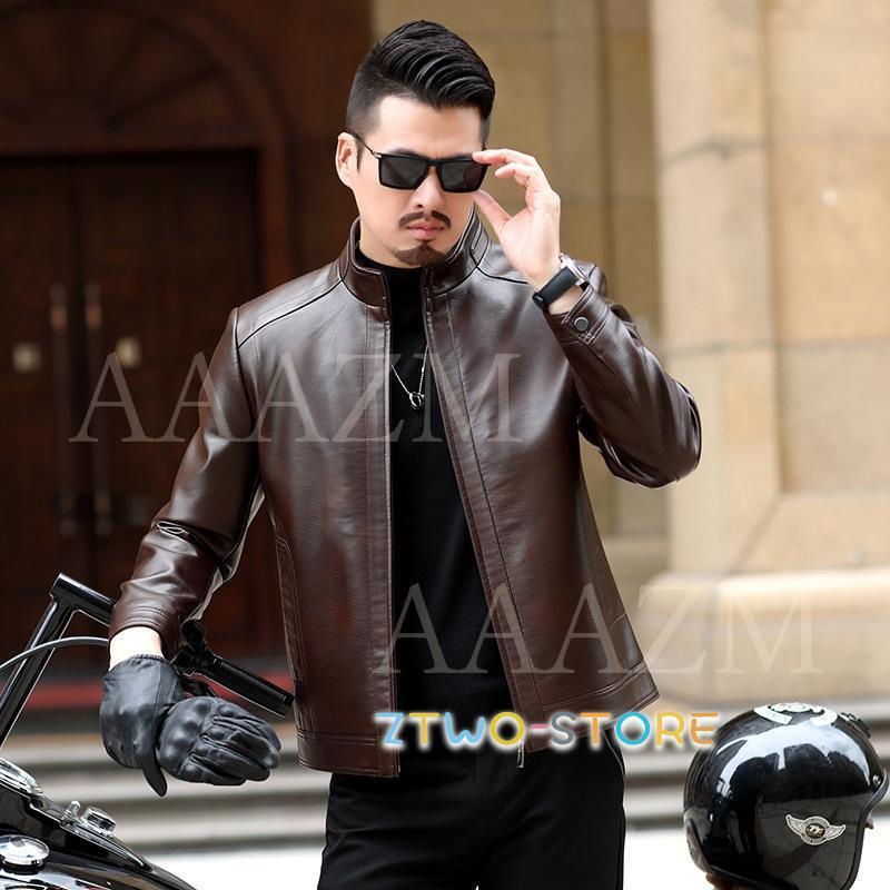 ライダース　レザー　羊革　M モーターサイクルジェニュインシープスキンレザージャケット! 全4色