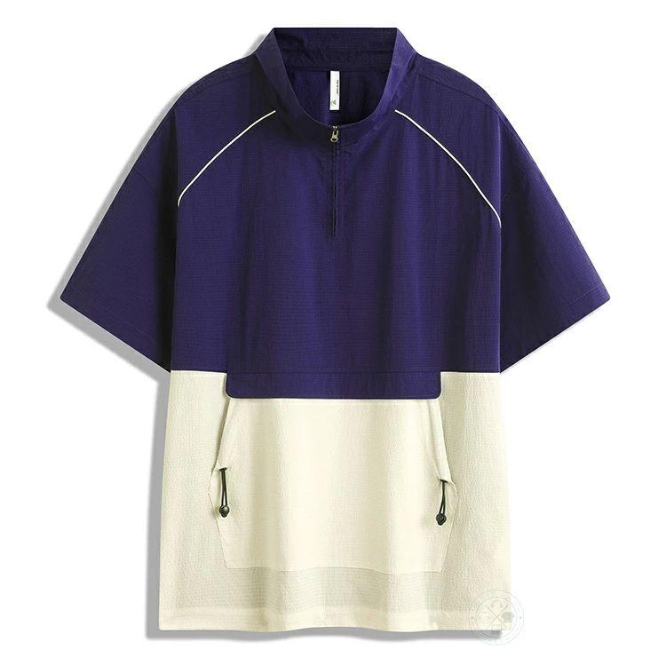 ハーフジップ Tシャツ メンズ 半袖 速乾 接触冷感 ゴルフウェア