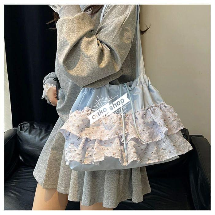 cancan様】ハンドメイドオーダー★女の子★大容量トートバッグ&フリル巾着6点 cancan様】ハンドメイドオーダー☆女の子☆大容量トートバッグ