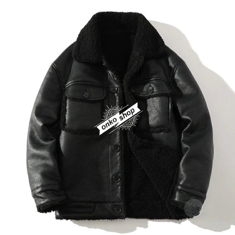 毛皮コート メンズ 裏ボアジャケット ムートンジャケット シングル