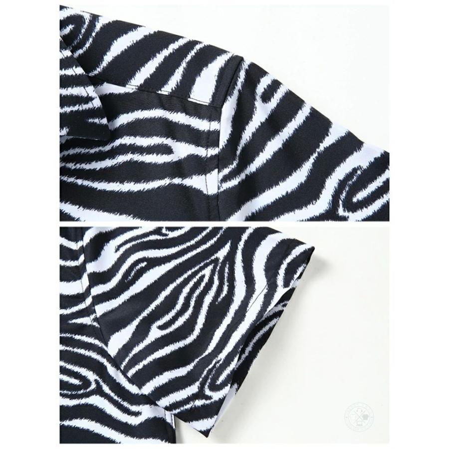 ★新品未使用★　QUARTER FLASH　ヒョウ柄シャツ ヒョウ柄 シャツ メンズ 開襟シャツ オープンカラーシャツ