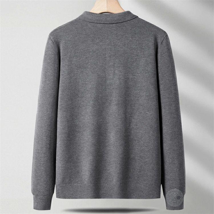 ニットポロシャツ 長袖 メンズ ゴルフウェア ポロシャツ 洗えるニット