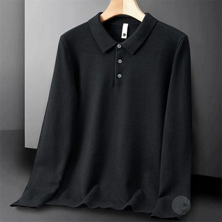 ニットポロシャツ 長袖 メンズ ゴルフウェア ポロシャツ 洗えるニット