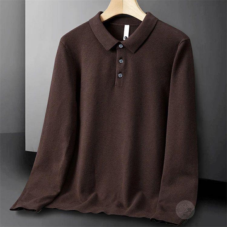 ニットポロシャツ 長袖 メンズ ゴルフウェア ポロシャツ 洗えるニット