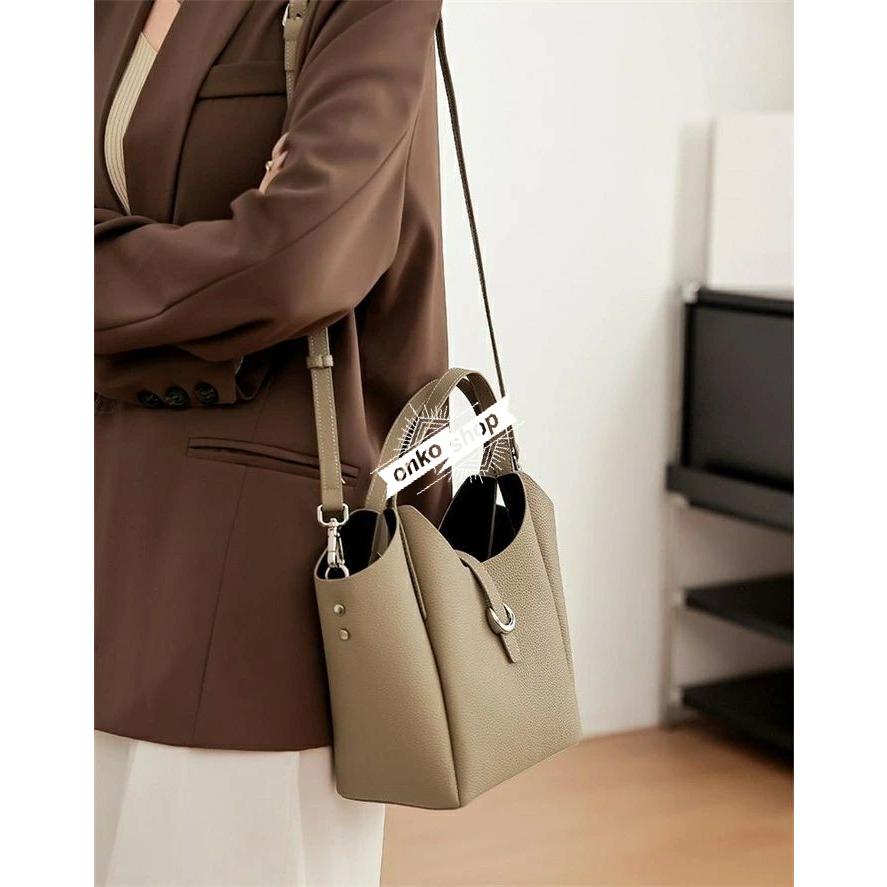 本革バケツ型ハンドバッグ 本革 バケツ型 バッグ 巾着バケツバッグ ハンドバッグ