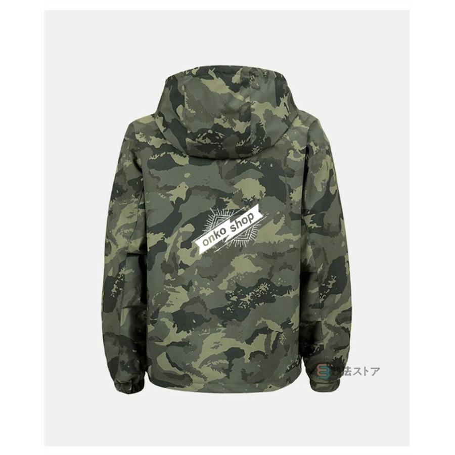 ジャケット メンズ 迷彩柄 フード付き 長袖 スタンドカラー 薄手