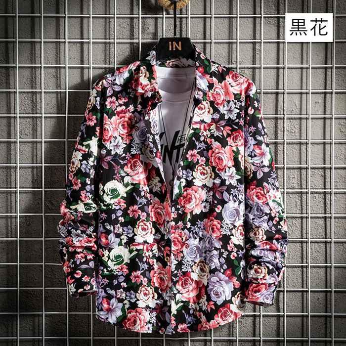 アロハシャツ メンズ 長袖 シャツ 花柄シャツ 開襟 長袖シャツ