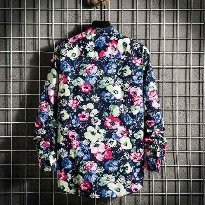 希少 NEAT ALOHA アロハシャツ 長袖 総柄 花柄 メンズ L ネイビー 希少 NEAT ALOHA アロハシャツ 長袖 総柄 花柄 メンズ L ネイビー
