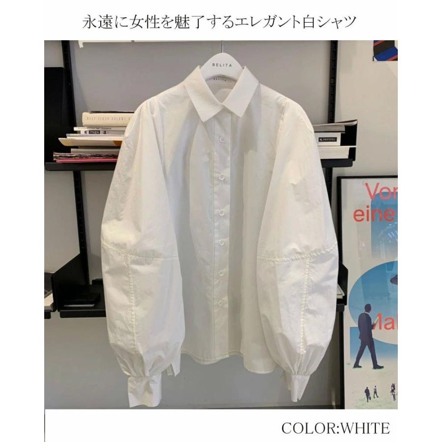 ストライプ バルーンスリーブ ストライプシャツ シャツブラウス