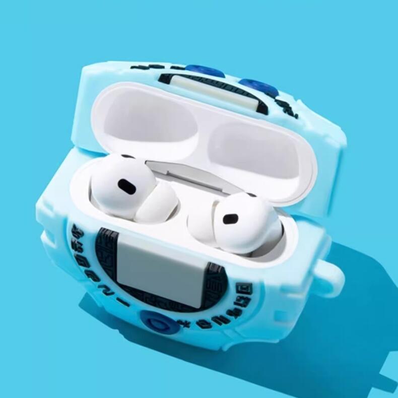 デジヴァイス Ver. Complete 保護用ケース付き 送料無料】青のデジヴァイス形AirPods用保護カバー 6サイズ対応 アニメ