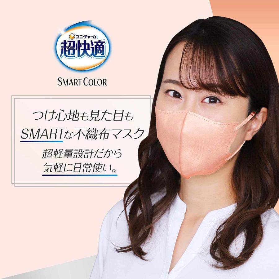 3袋計21枚】ユニ・チャーム 超快適マスク スマートカラー Souffle Pink