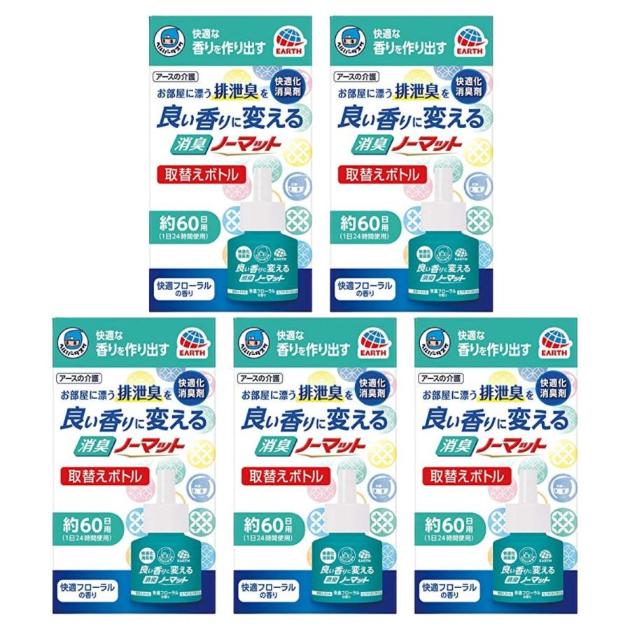 【5個】アース製薬 ヘルパータスケ 良い香りに変える 消臭ノーマット 快適フローラルの香り 消臭剤 取替えボトル 45ml（Yahoo!・online-3ツィーディア）