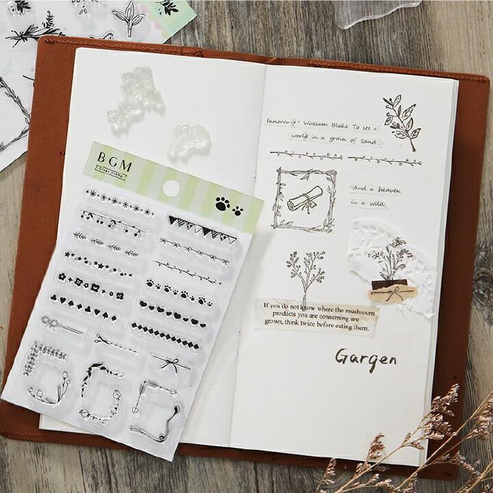 クリアスタンプ 飾り BGM 全6種類 ハンコ かわいい おしゃれ スタンプ