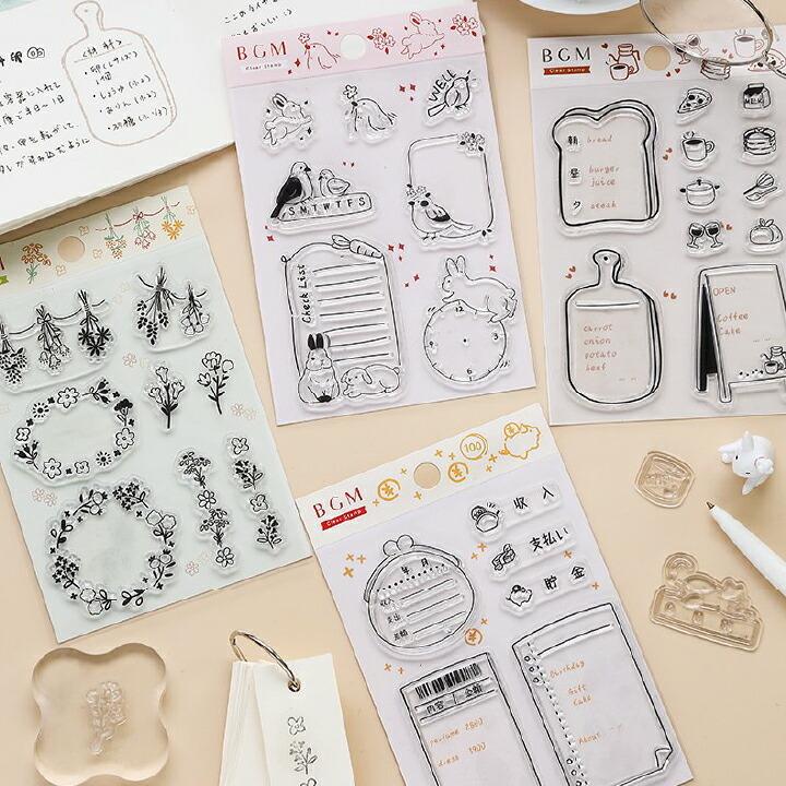 クリアスタンプ 飾り BGM 全6種類 ハンコ かわいい おしゃれ