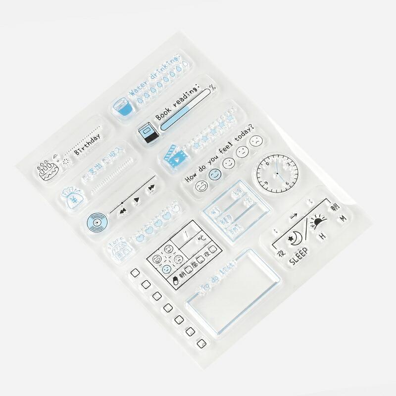 クリアスタンプ BGM 記録 ヴィンテージ 全4種類 ハンコ マスキング