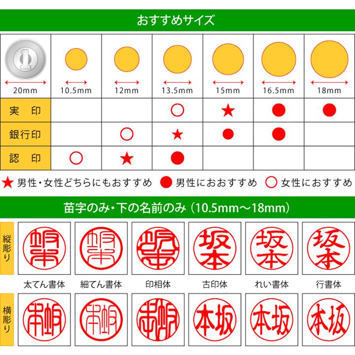 個人印鑑 本柘 (薩摩本柘/木)[10.5mm丸]送料無料(10色から選べる