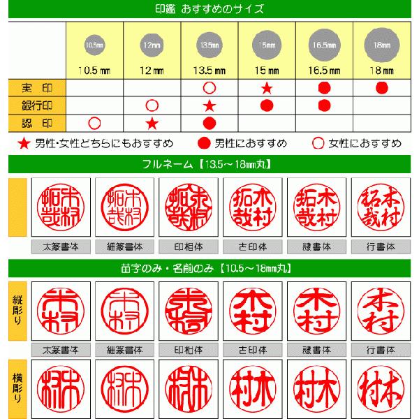 印鑑 黒水牛 芯持ち極上 (15mm丸/10色から選べる ケース付）送料無料