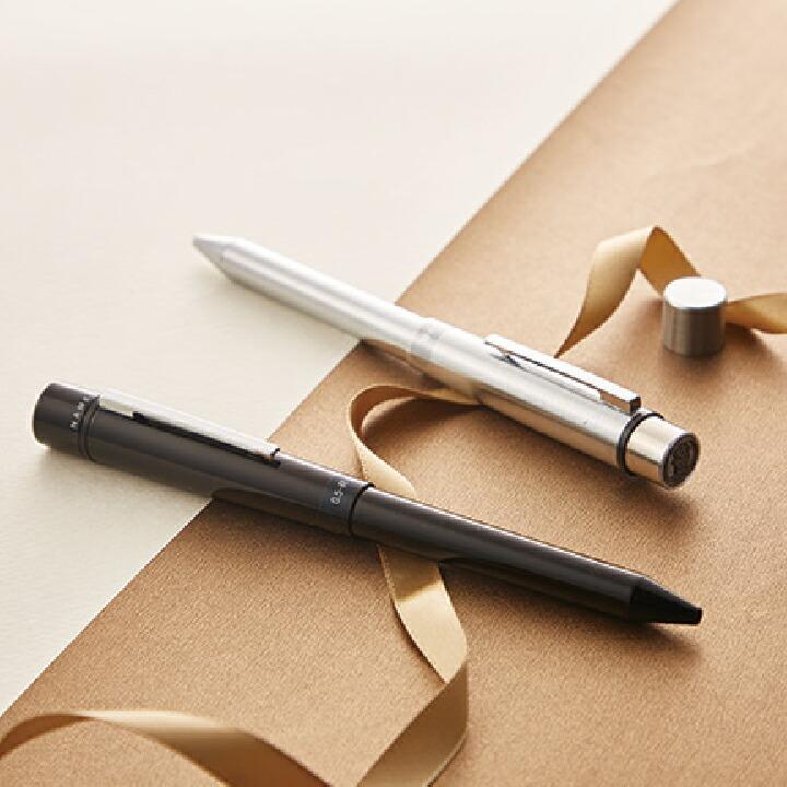 シャチハタ ネームペン ログノ LOGNO シルバー 別注品（2色ボールペン