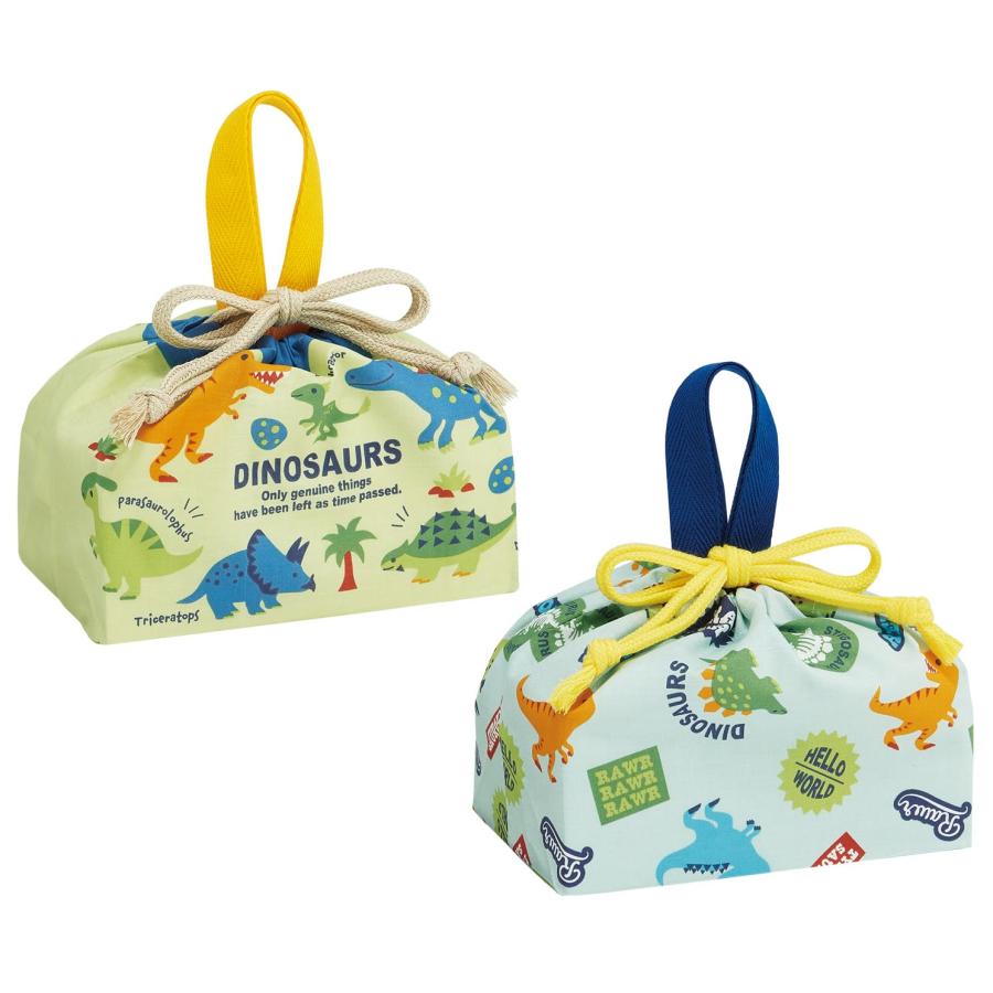 スケーター(Skater) ランチ巾着 お弁当袋 巾着袋 2枚組 ディノサウルス 恐竜 KB7W-A 送料無料 | 