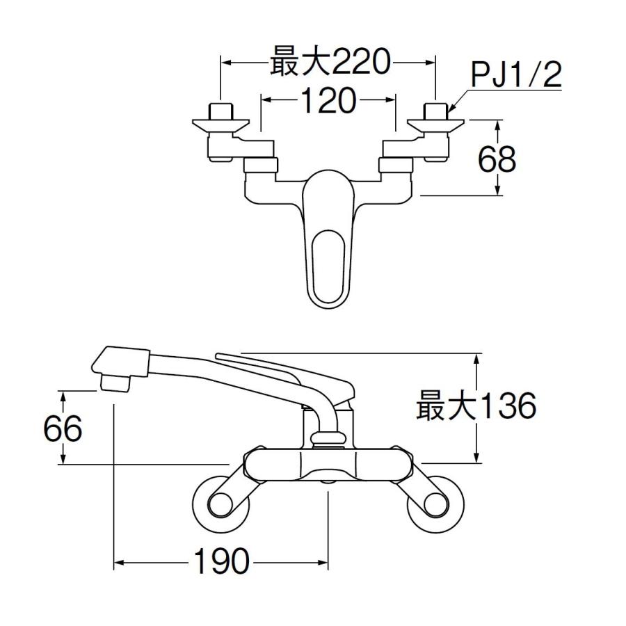 SANEI(サンエイ) キッチン用 シングル混合栓 上向きパイプ 断熱キャップ付き K27CD-13 送料無料_1