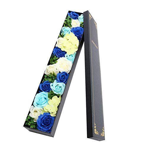 驚きの値段 ソープフラワー スリムボックス Lサイズ 50cm 誕生日 プレゼント 花 母の日 女性 ギフト 結婚祝い ブルー 最安 Turningheadskennel Com
