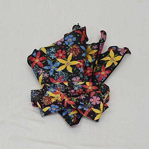 信頼 蝶ネクタイ ポケットチーフ Gardenmisako Illusion ブラック オリジナル花柄 ダイヤ型セット その他ネクタイ Pathwaysfl Org
