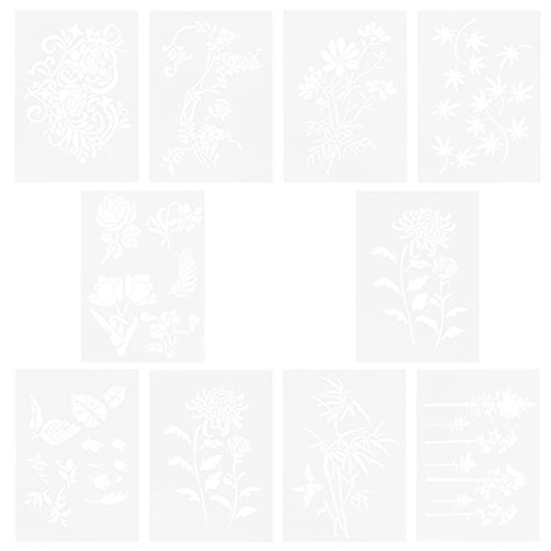 Nuolux テンプレート 10個入り Diy葉絵画ステンシル 教育用 絵画ホワイト 子供 製図用 手帳用 塗り絵 描画ツール 絵描き道具 オンラインショップエムオー 通販 Yahoo ショッピング