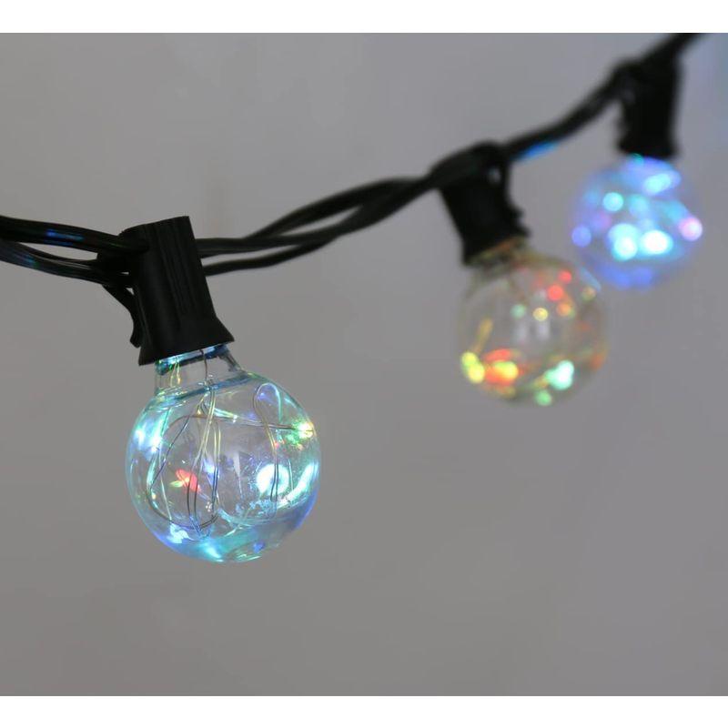 LEDストリングライト 防雨型 電飾 屋外 RGB PC素材 レインボー 8m 18個LED電球 E12口金 イルミネーションライト クリス 大人の上質