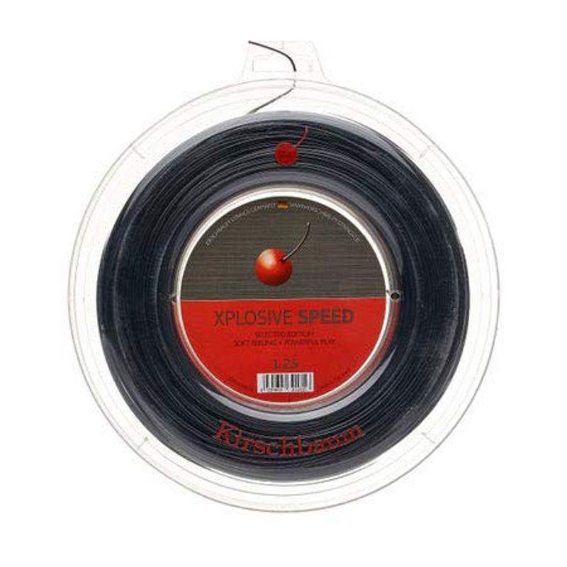 キルシュバウム エクスプロウシブスピード 200Mロール 硬式テニス ガット ポリエステル ガット ゲージ:16(1.30mm) ブラック