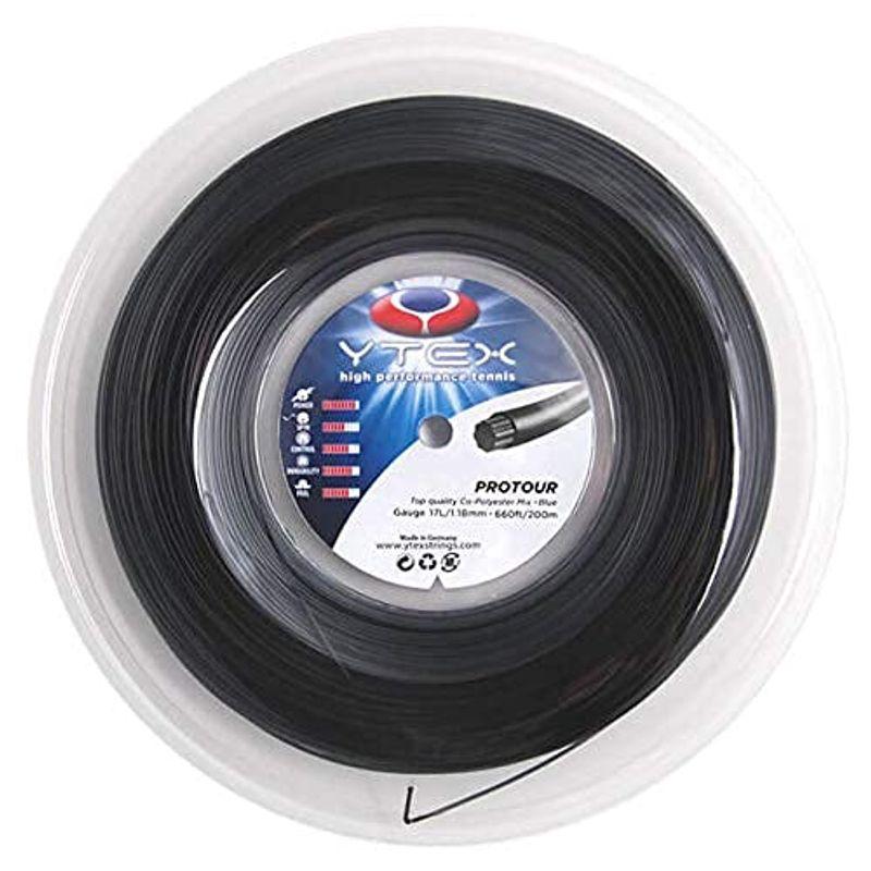 ワイテックス プロツアー 200Mロール 硬式テニス ポリエステル ガット ゲージ:1.28mm ブラック