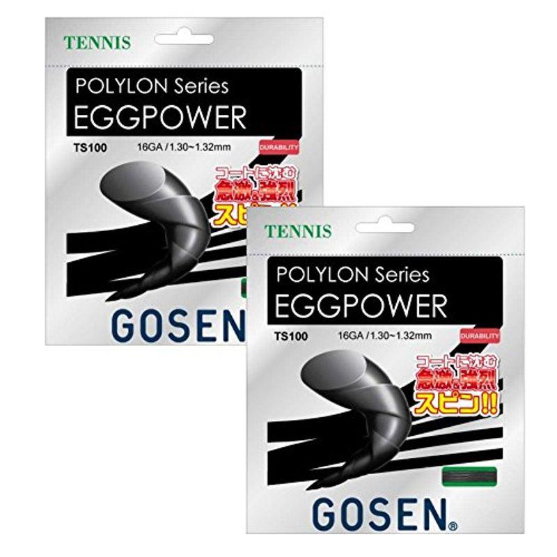 【はこぽす対応商品】 16 EGGPOWER GOSEN(ゴーセン) テニス TS100-BK-2SET ブラック 2個セット ストリングス ガット 硬式テニス