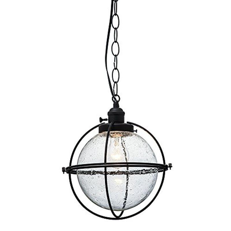 INTERFORM INC. インターフォルム ペンダントライト インダストリアル ガラス インテリア Aoアオ クリアハウス球付 ブラック