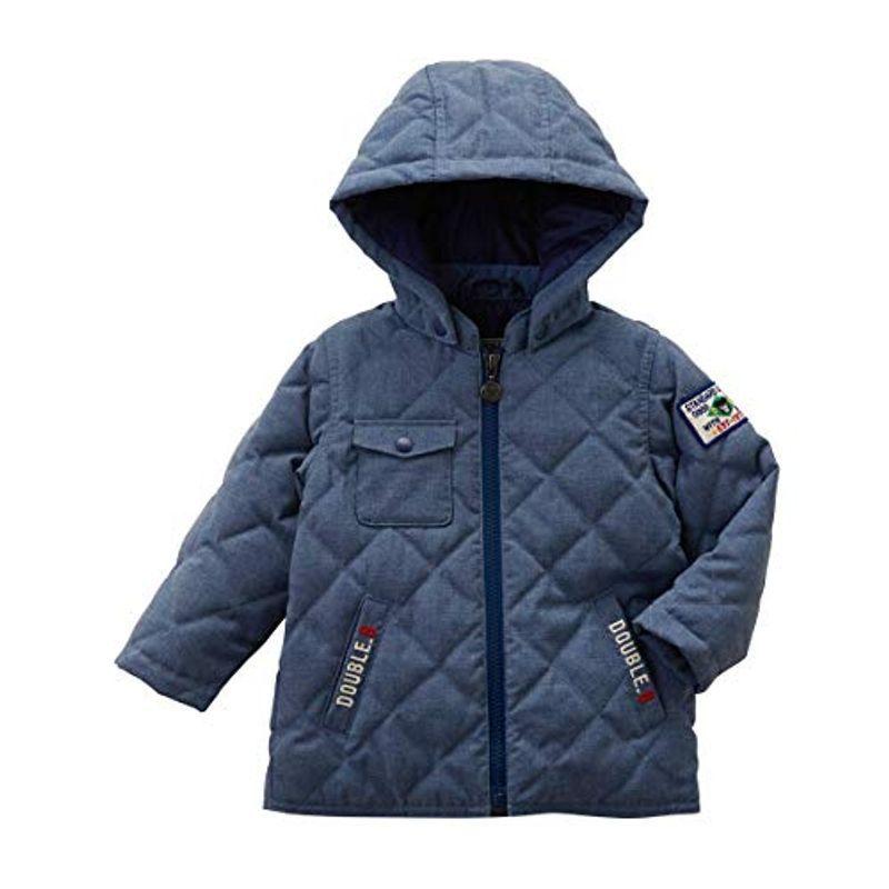ミキハウス ダブルビー ダウンジャケット 63 3703 2 男の子 ベビー 80cm 紺 特価
