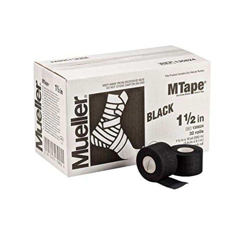 Mueller(ミューラー) Mテープ チームカラー 38mm ブラック Mtape Team Color Black 32個入り 非伸縮コ