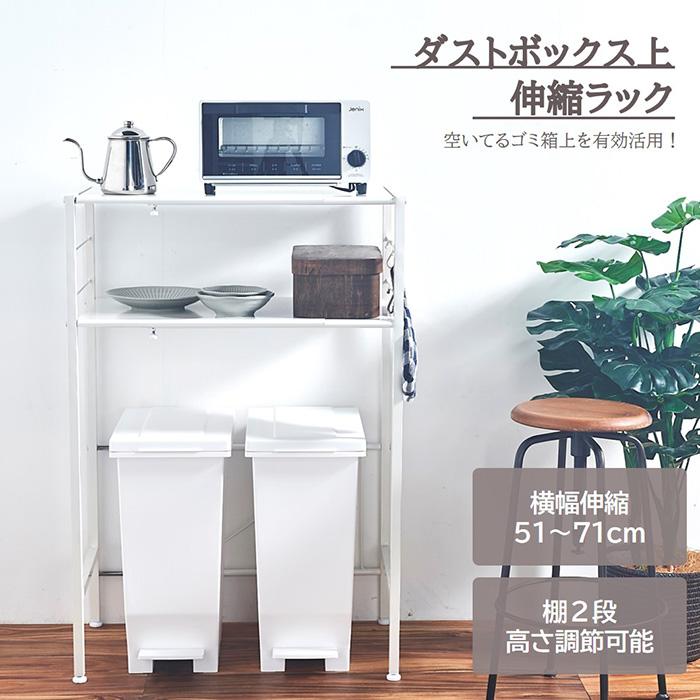チェスト　大容量　収納　キッチンラック 大竹産業 キッチンラック ゴミ箱上 ダストボックス上ラック 2段 伸縮