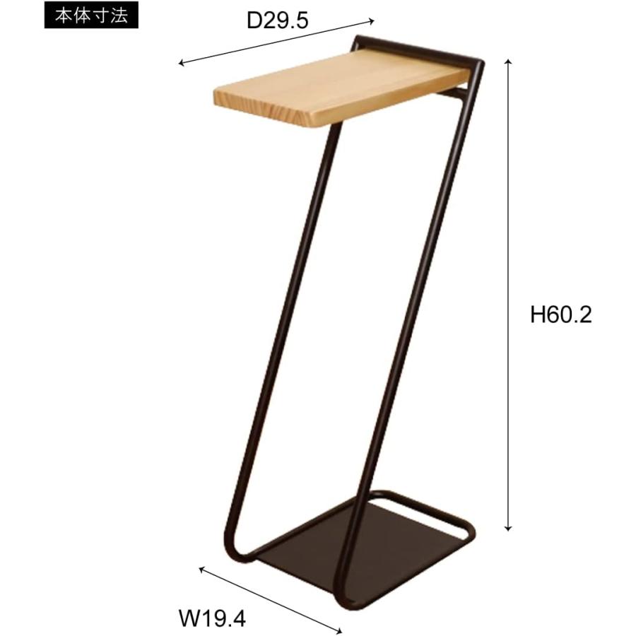 サイドテーブル ハイタイプ ナイトテーブル ベッドサイド アイアン 木製 インテリア 収納 北欧 シンプル おしゃれ モノトーン コレンド COLLEND ブラウン｜online-store-latte｜11